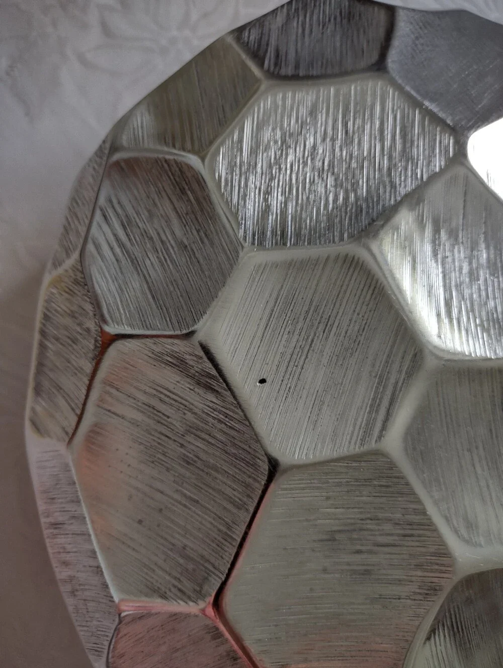 Modern Day Concepts Handcrafted Rock Like Faceted Silver Vase Decor